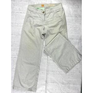 SALE! Pilcro No 8  Beige Lightweight Wide Leg Linen Blend Pants MEDIUM